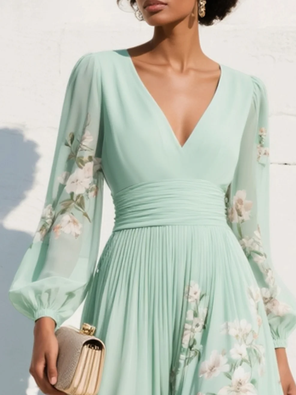 Odelia – Robe midi florale à la silhouette fluide