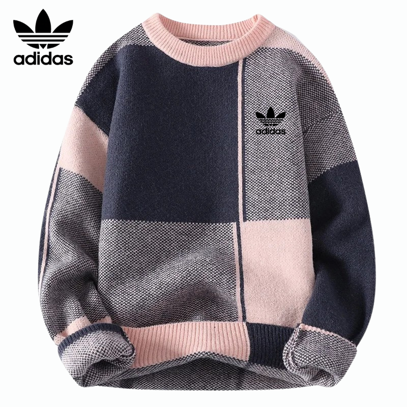 Pull tricoté AD™ Patchwork – Chaleur rétro et style urbain moderne