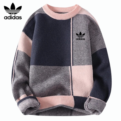 Pull tricoté AD™ Patchwork – Chaleur rétro et style urbain moderne