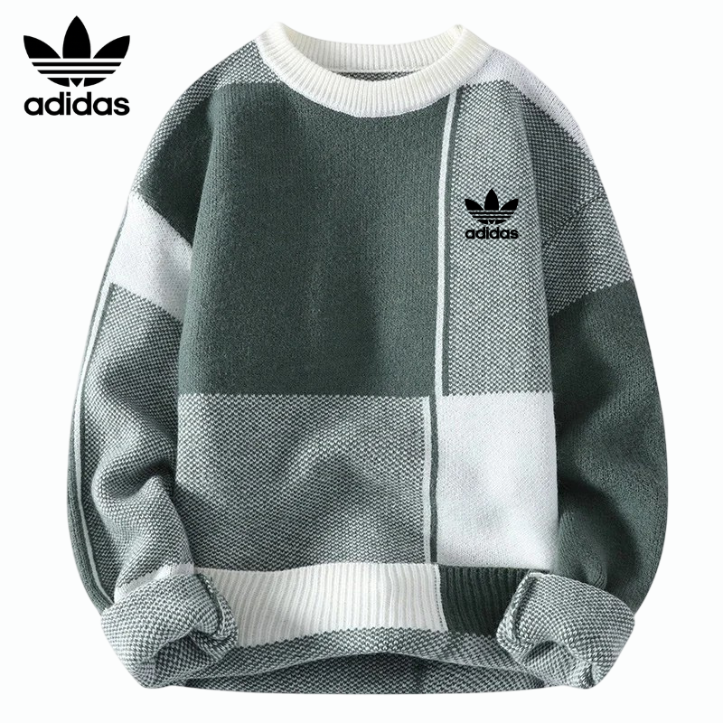 Pull tricoté AD™ Patchwork – Chaleur rétro et style urbain moderne