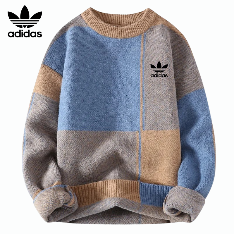 Pull tricoté AD™ Patchwork – Chaleur rétro et style urbain moderne