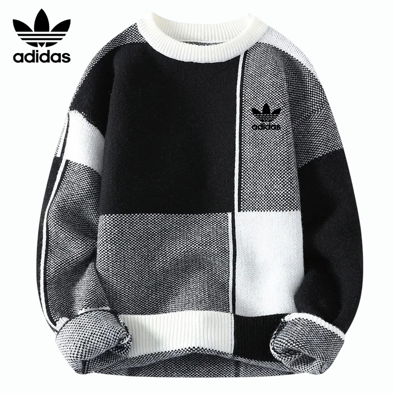 Pull tricoté AD™ Patchwork – Chaleur rétro et style urbain moderne