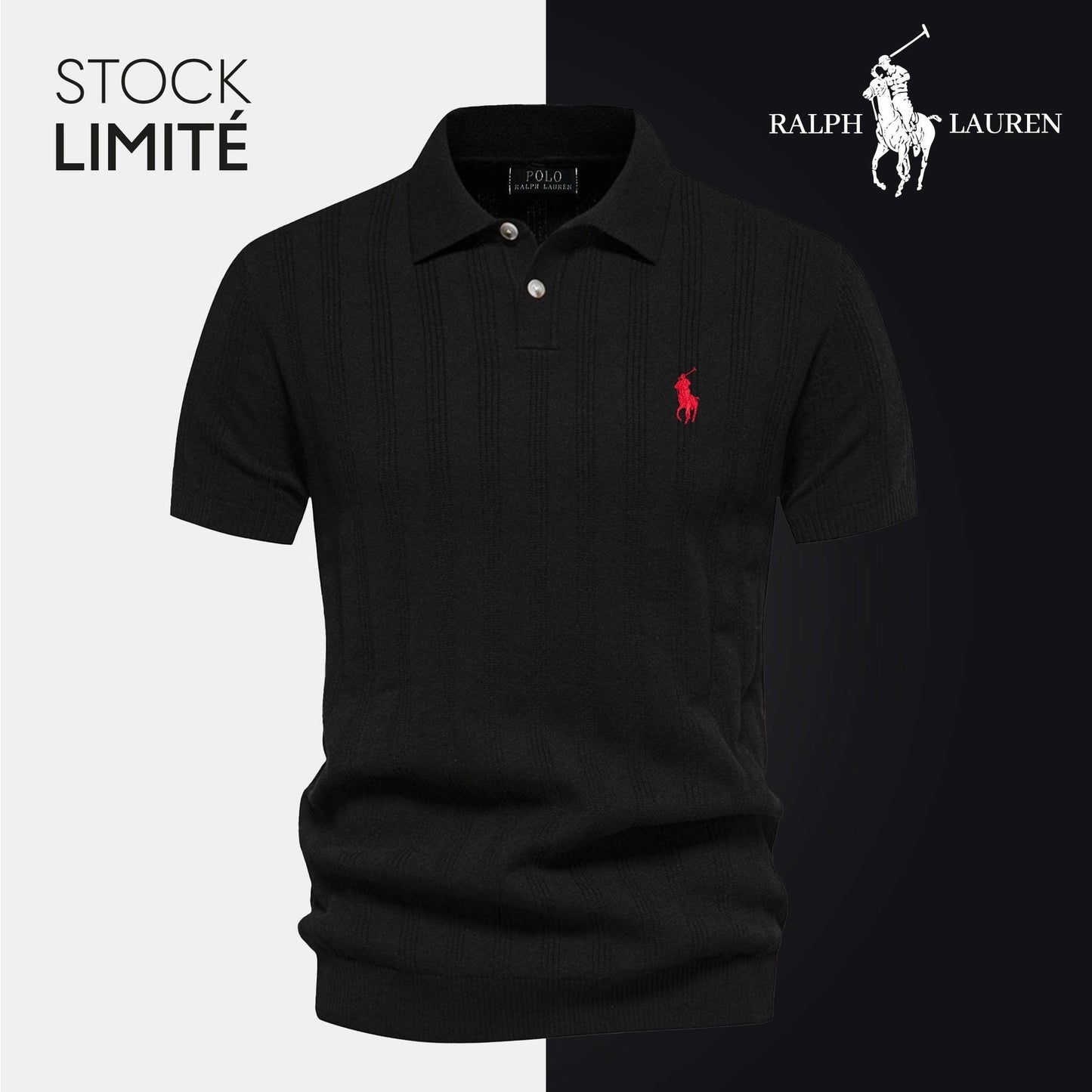 Polo en tricot texturé pour homme – ᏒalphⅬ™