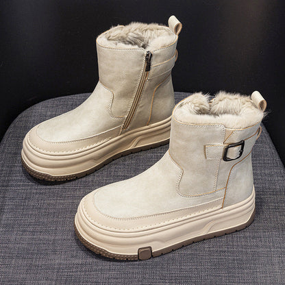 Bottines courtes chaudes en velours