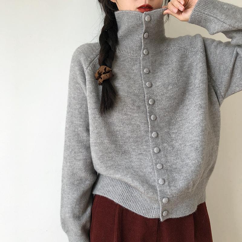 Cardigan en maille à col montant