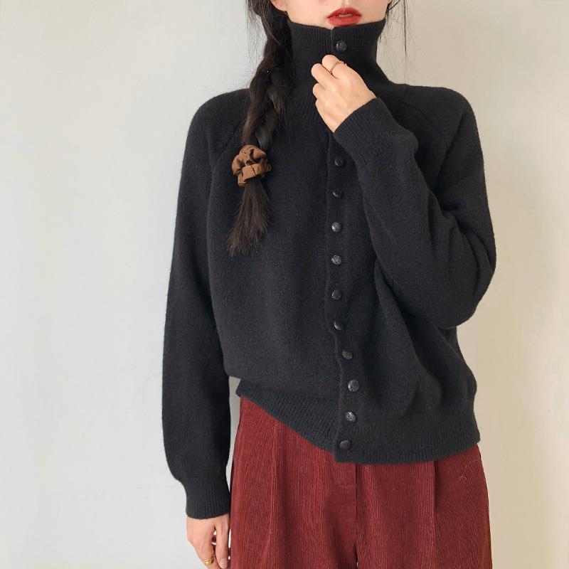 Cardigan en maille à col montant