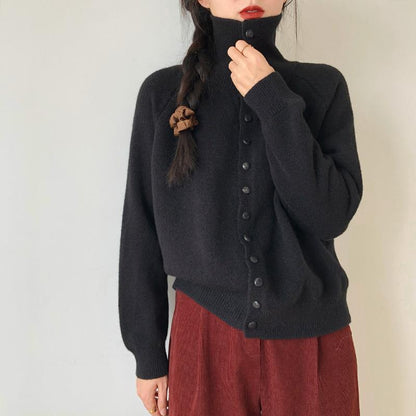 Cardigan en maille à col montant