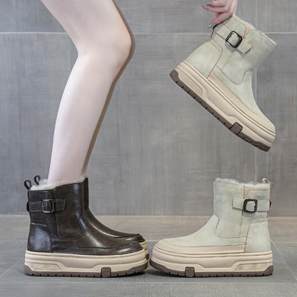 Bottines courtes chaudes en velours