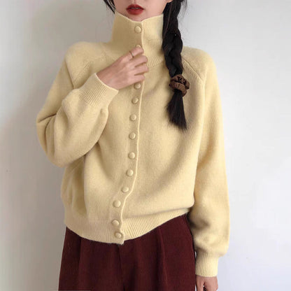 Cardigan en maille à col montant
