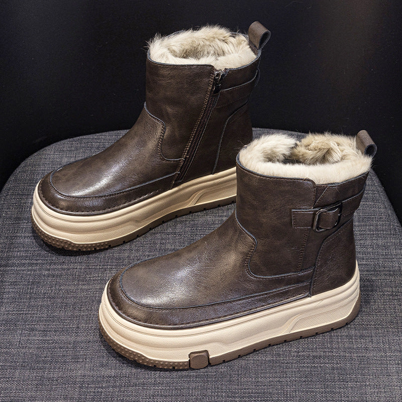 Bottines courtes chaudes en velours