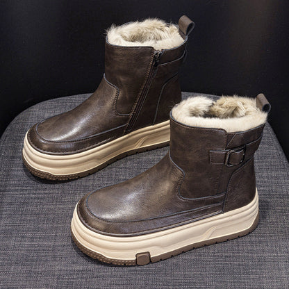Bottines courtes chaudes en velours