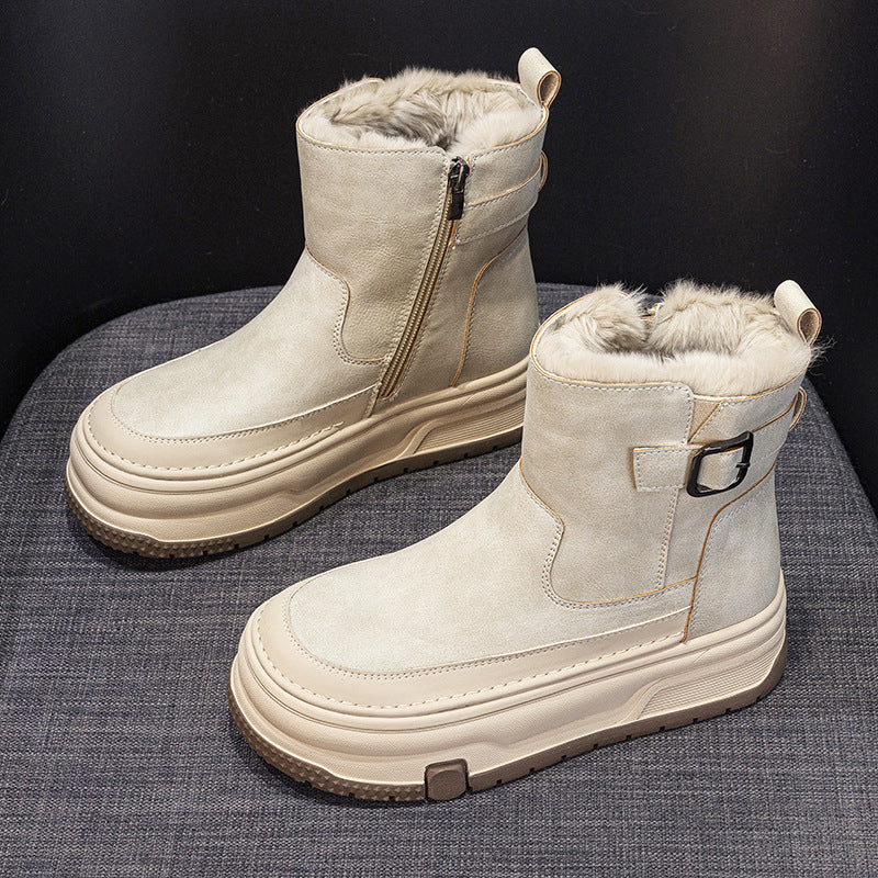 Bottines courtes chaudes en velours