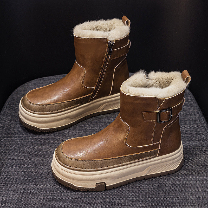 Bottines courtes chaudes en velours