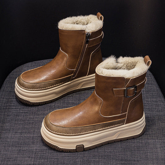 Warme Samt-Stiefeletten