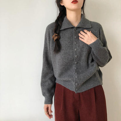 Cardigan en maille à col montant