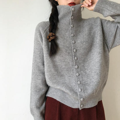 Cardigan en maille à col montant