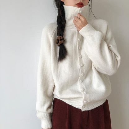 Cardigan en maille à col montant