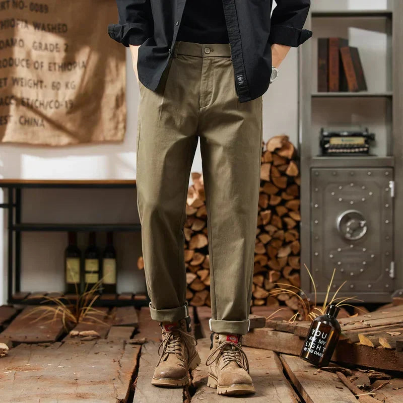Pantalon taille haute rustique